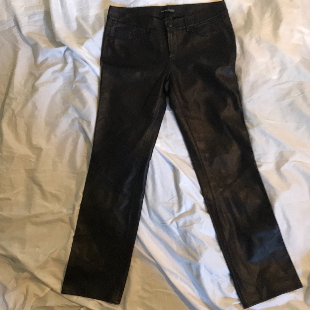 Paige black label sunset size 8 leather pants